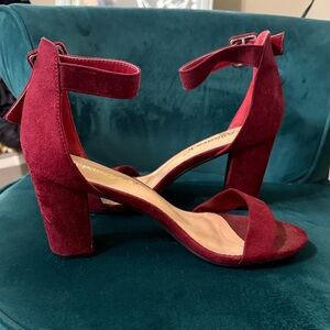 Aldo Burgundy Suede Block Heels